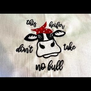 NWOT, Monogrammed, Flour-sack Cow Kitchen Towel